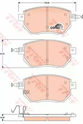 Колодки тормозные дисковые INFINITI/NISSAN FX35/45/Murano F'03, TRW (GDB3416)