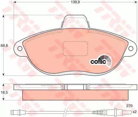 Колодки гальмівні CITROEN - FIAT - PEUGEOT Dispatch/Evasion/Jumpy/Scudo/Ulysse/806/Expert,