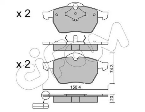 Колодки передні гальмівні A4/Golf/Passat 94-(ATE), CIFAM (8221812)