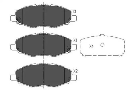 Колодки передні гальмівні TOYOTA HILUX VII 2.5D 04-08, KAVO PARTS (KBP9093)