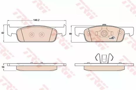 Renault/Dacia Clio/Logan/Sandero F 12, TRW (GDB2016) PADS.