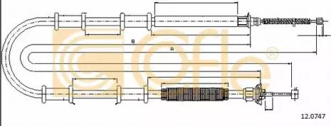 Трос ручного гальма задній Doblo Panorama/Combi MAXI 10-Л=Пр. (2182/1898), COFLE (120747)