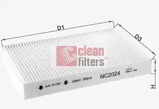 Фильтр салона Kangoo 97-/Clio 98-05/Megane 96-03 (-AC), CLEAN FILTERS (NC2024)