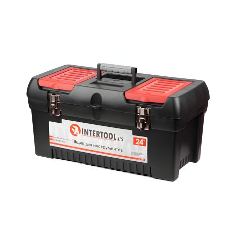 Ящик для інструментів з металевими замками, 24": 610*255*251 мм INTERTOOL BX-1024