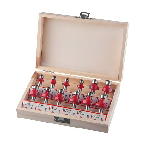 Комплект калёвочных фрез, 12 шт. INTERTOOL HT-0077 Комплект калёвочных фрез, 12 шт. INTERTOOL HT-0077