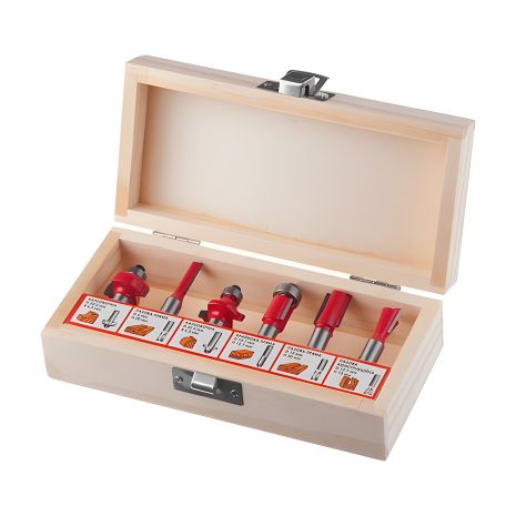 Набір кінцевих фрез по деревині, 6 шт. INTERTOOL HT-0072