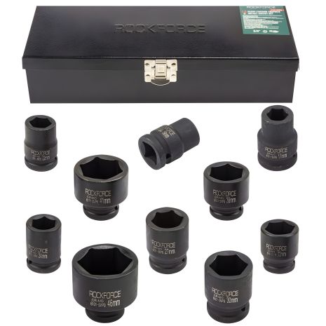 10-предметный набор ударных головок 3/4" (6гр.) в кейсе ROCKFORCE RF-6101-5MPB