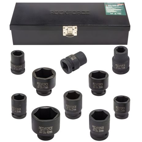 Набір ударних головок 3/4" 10 предметів ROCKFORCE RF-6101-5MPB