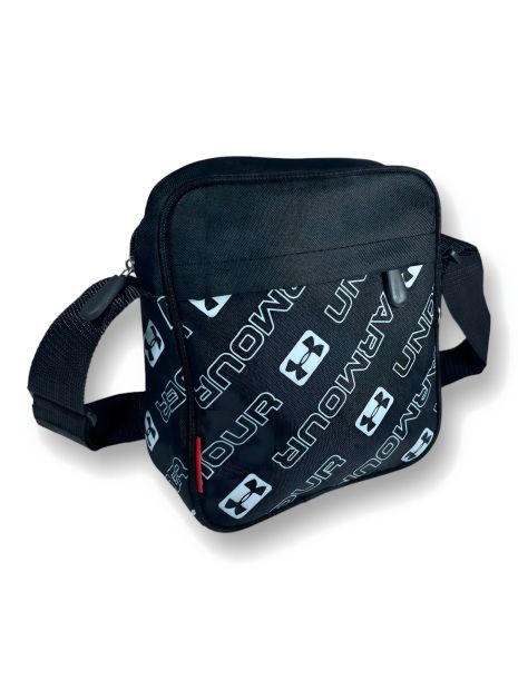 Черная спортивная сумка через плечо BagWay, три отделения, принт 4 Черная спортивная сумка через плечо BagWay, три отделения, принт 4