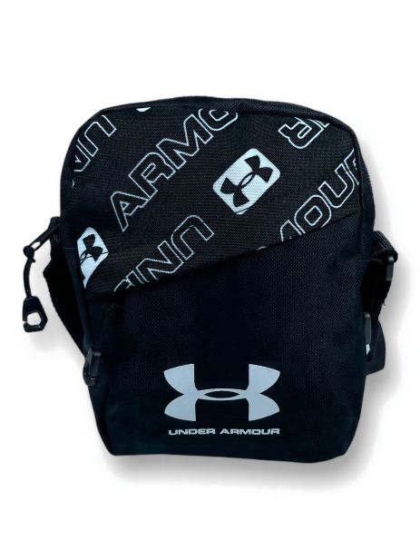 Сумка спортивная через плечо, черная, принт 3, одно отделение BagWay