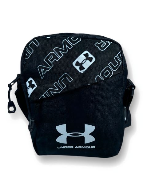 Сумка спортивная через плечо, черная, принт 3, одно отделение BagWay