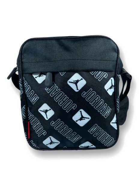 BagWay спортивна сумка через плече, три відділення, чорна, принт 1