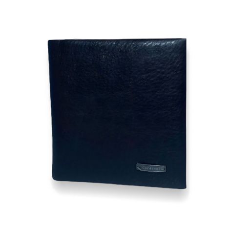 Чоловічий чорний шкіряний гаманець із затискачем для купюр