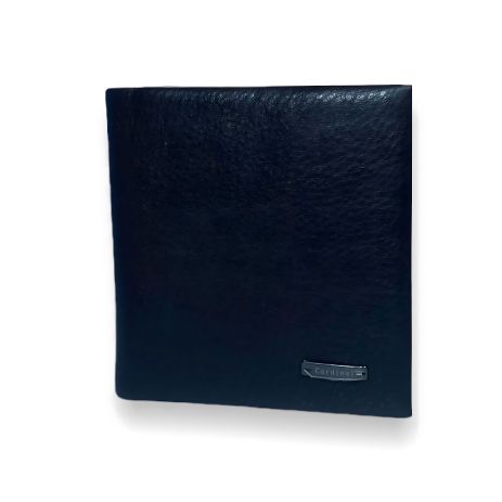 Чоловічий чорний шкіряний гаманець із затискачем для купюр Чоловічий чорний шкіряний гаманець із затискачем для купюр