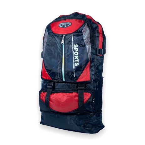 Туристический рюкзак 35 л, с расширением, один отдел, 3 фронтальных кармана, красный