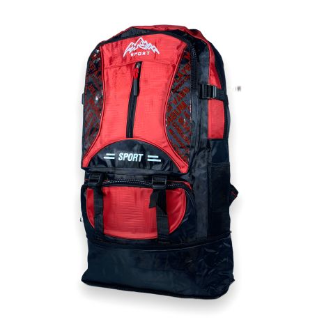 Туристичний рюкзак з розширенням, 35 л, один відділ, 3 фронтальні кишені, червоний