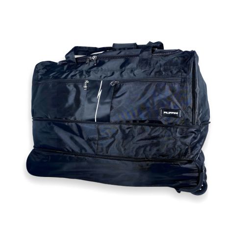 Сумка на колесах, дорожная, с расширением, 130 л, черная, 1 отделение