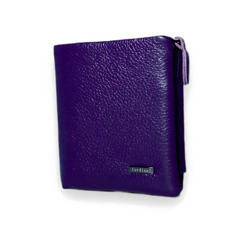 Жіночий гаманець з натуральної шкіри, фіолетовий, 1 відділення для купюр
