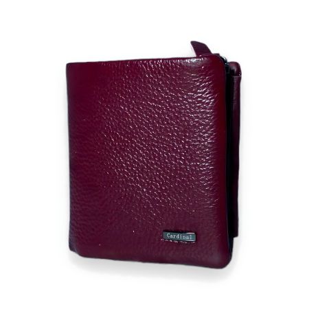 Женский кожаный кошелек, 1 отделение для купюр, бордовый Женский кожаный кошелек, 1 отделение для купюр, бордовый