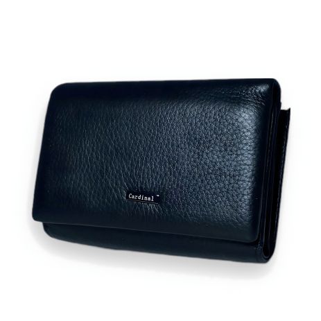 Женский кожаный кошелек, черный