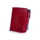 Женский кожаный кошелек, красный с двумя монетницами