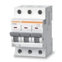 Автоматический выключатель RS6 3п 6А С 6кА VIDEX RESIST (VF-RS6-AV3C06)