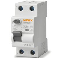 Реле захисного відключення (ПЗВ) VIDEX RESIST АС 2п 30мА 10кА 25А (VF-RS10-DR2AC25)
