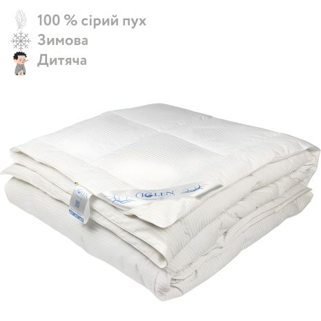 Дитяча зимова ковдра зі 100% сірим гусячим пухом IGLEN 110х140 (1101401c) Дитяча зимова ковдра зі 100% сірим гусячим пухом IGLEN 110х140 (1101401c)