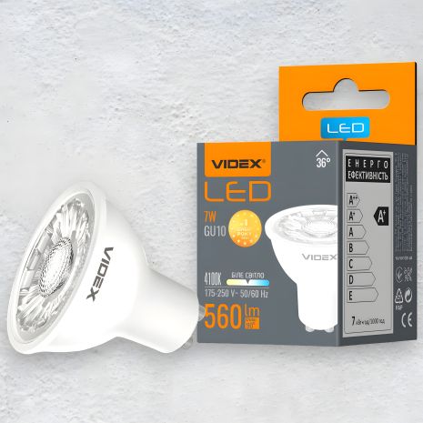 Світлодіодна лампа VIDEX MR16 7W GU10 (VL-MR16eL-07104) 4100K Світлодіодна лампа VIDEX MR16 7W GU10 (VL-MR16eL-07104) 4100K