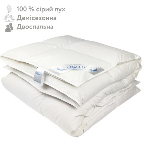 Демісезонна ковдра зі 100% сірим гусячим пухом двоспальна IGLEN ROSTER 220х240 (22024011G) Демісезонна ковдра зі 100% сірим гусячим пухом двоспальна IGLEN ROSTER 220х240 (22024011G)