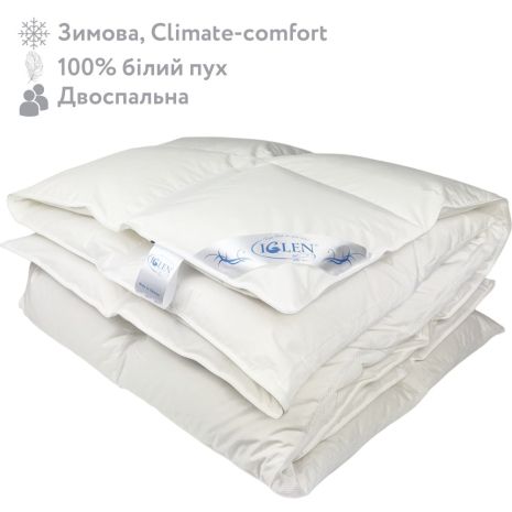 Ковдра пухова зимова зі 100% білим гусячим пухом двоспальна IGLEN Climate-comfort 220х240 (22024010W) Ковдра пухова зимова зі 100% білим гусячим пухом двоспальна IGLEN Climate-comfort 220х240 (22024010W)