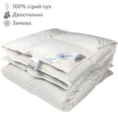 Двоспальна зимова ковдра з 100% сірим гусячим пухом IGLEN ROSTER 172х205 (1722051G)