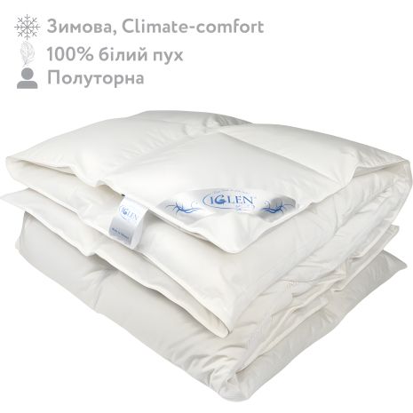 Зимнее пуховое одеяло с 100% белым гусиным пухом от IGLEN Climate-comfort 140х205 (14020510W) Зимнее пуховое одеяло с 100% белым гусиным пухом от IGLEN Climate-comfort 140х205 (14020510W)