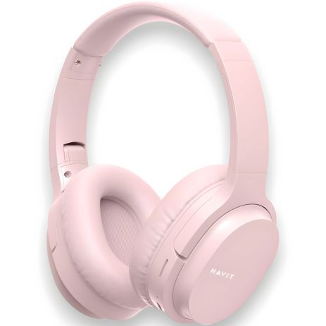 Бездротові навушники з мікрофоном HAVIT HV-I62 Deep Pink складні, до 20 год роботи