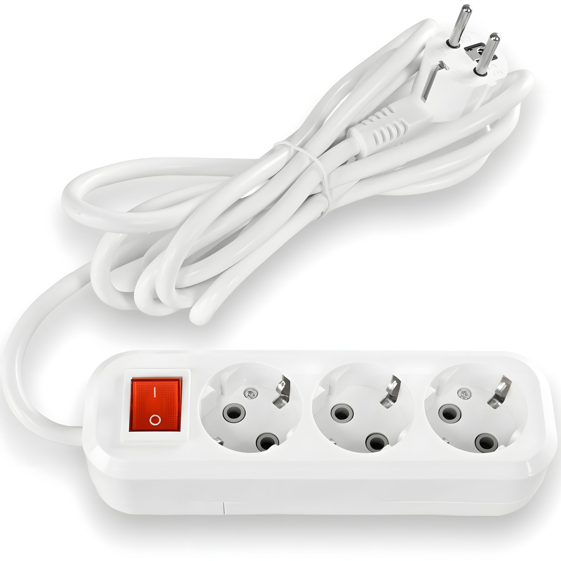 Мережевий подовжувач із заземленням, 3 гнізда 3 м (3x1.5мм) білий TITANUM STANDARD TF-ESS316G-3W Мережевий подовжувач із заземленням, 3 гнізда 3 м (3x1.5мм) білий TITANUM STANDARD TF-ESS316G-3W