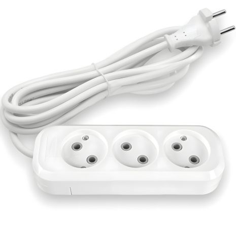 Мережевий подовжувач на 3 розетки 3м (2x1мм) білий TITANUM STANDARD TF-ES310-3W Мережевий подовжувач на 3 розетки 3м (2x1мм) білий TITANUM STANDARD TF-ES310-3W