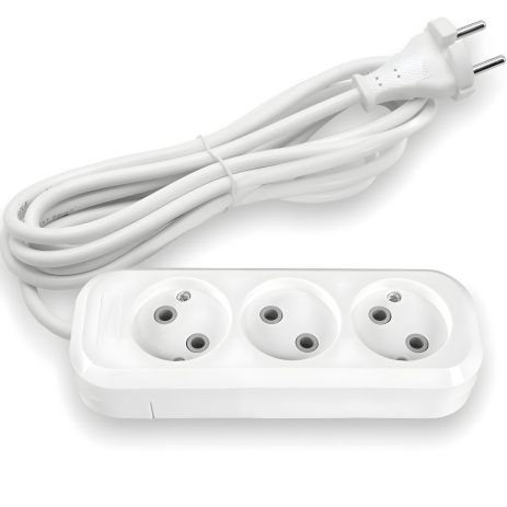 Мережевий подовжувач на 3 розетки 3м (2x1мм) білий TITANUM STANDARD TF-ES310-3W Мережевий подовжувач на 3 розетки 3м (2x1мм) білий TITANUM STANDARD TF-ES310-3W