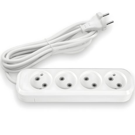 Сетевой удлинитель на 4 гнезда 3м (2x1мм) белый TITANUM STANDARD TF-ES410-3W