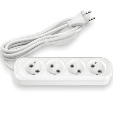 Мережевий подовжувач TF-ES410-3W на 4 гнізда 3м білий TITANUM STANDARD