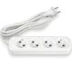Сетевой удлинитель на четыре гнезда, 3 м (2x1 мм), белый TITANUM STANDARD TF-ES410-3W