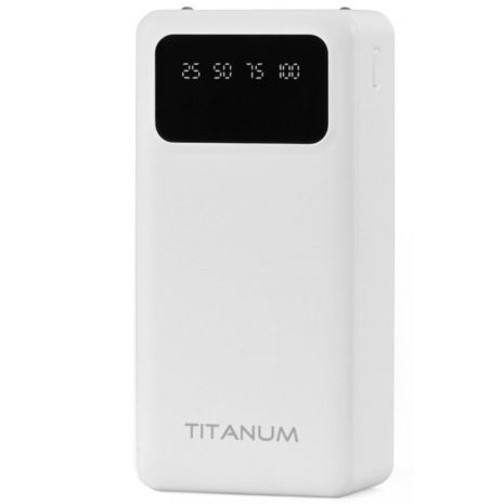 Повербанк 30000mAh TITANUM OL03 White з ліхтариком (TPB-OL03-W)