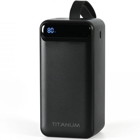 Повербанк 50000mAh TITANUM 741S 22.5W Black с быстрой зарядкой и фонариком (TPB-741S-B)