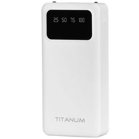 Повербанк 20000mAh TITANUM OL22 White с фонариком (TPB-OL22-W)