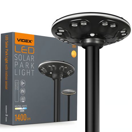 Садовый светильник на солнечной батарее VIDEX VL-GLSO-1254-S 1400Lm