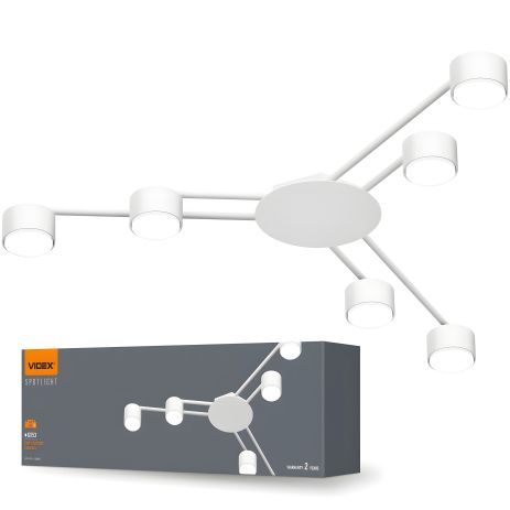 Люстра під лампу VIDEX VL-SPF21B-W GX53х6, біла