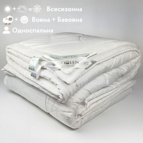 Полуторное одеяло 4 сезона "Duet" IGLEN 140х205 в жаккардовом сатине (14020551+711) Полуторное одеяло 4 сезона "Duet" IGLEN 140х205 в жаккардовом сатине (14020551+711)