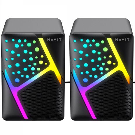 Акустична система HAVIT HV-SK763 USB 6W з підсвіткою RGB Black