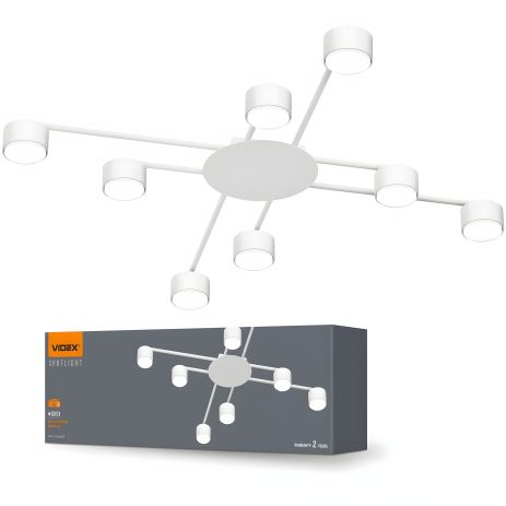 Люстра VIDEX VL-SPF22B-W для лампы 8xGX53 белого цвета