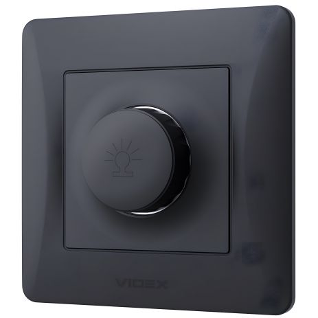Димер 600 Вт з підвищеною вогнестійкістю VIDEX BINERA VF-BNDM600-BG чорний графіт