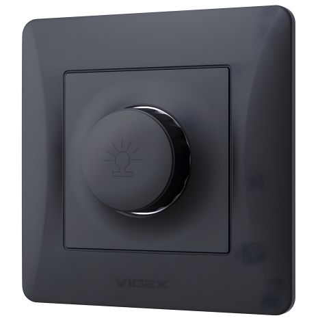 Димер 600 Вт огнеупорный, VIDEX BINERA VF-BNDM600-BG черный графит